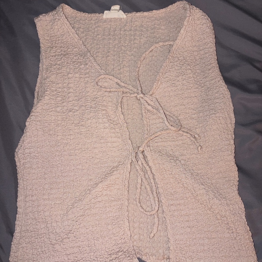See You Monday Textured Tie-Front Blouse